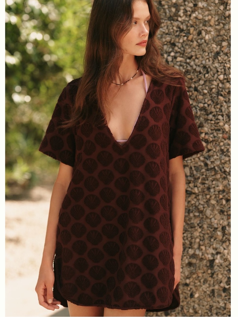 Celandine Terry Mini Dress Brown NWT Medium - Picture 2 of 6